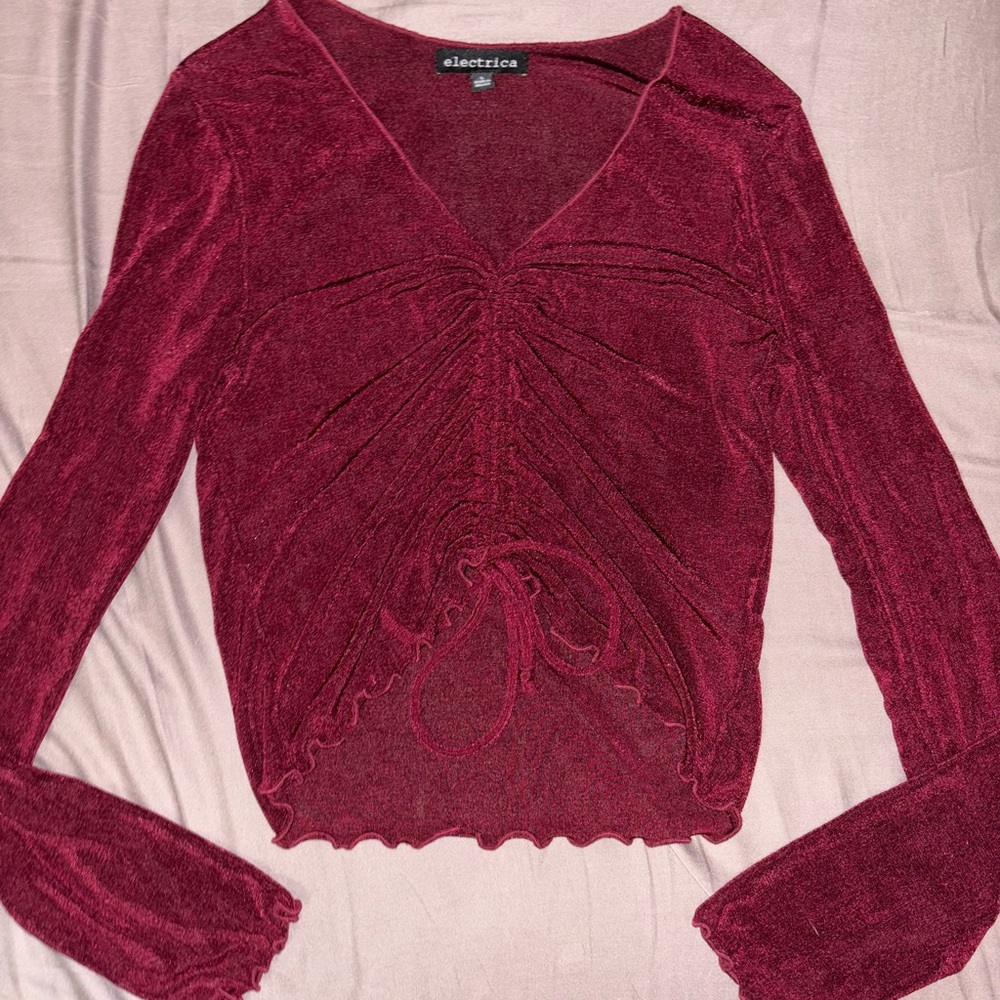 Electrica long sleeve v-neck crop top